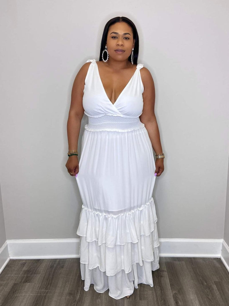 Wifey Maxi Dress “ White”